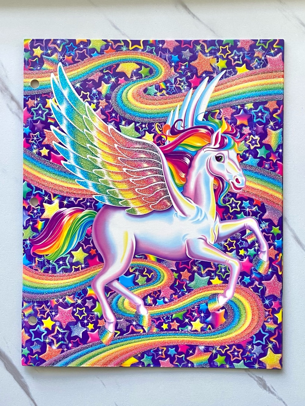 Lisa Frank Skye Pegasus glitter folder